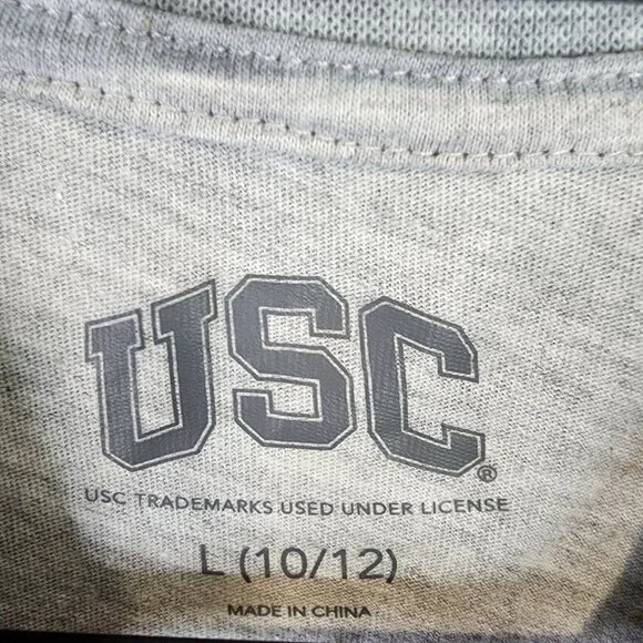 Unisex Kids Gray USC Shirt Short Sleeve Crew Neck Size L (10-12) - Picture 5 of 10